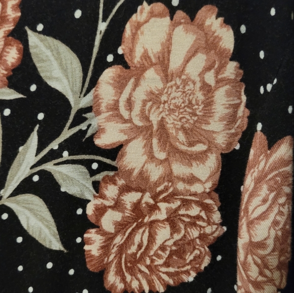 Torrid 3 Black Floral Dots Womens Dress 3/4 Sleeve Wrap Tie - Picture 4 of 10